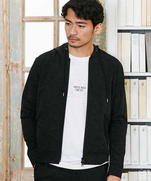 MEN'S BIGI（メンズビギ）の「カモフラジャガード　ストレッチナイロンパーカ（パーカー・メンズ・ブラック/ネイビー・LL/S/M/L）」の5枚目の写真