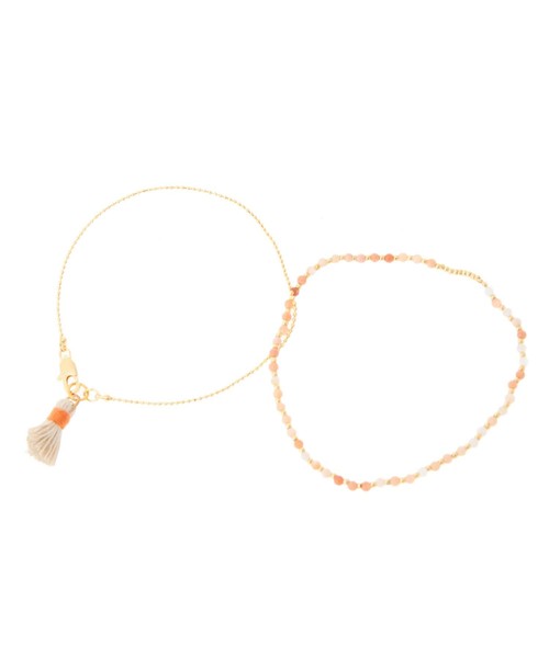 fifth（フィフス）の「タッセルビジューブレスレット（ブレスレット・レディース・グレー/オレンジ・FREE）」の4枚目の写真