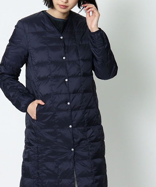 TAION(タイオン)の「【TAION/タイオン】V NECK LONG DOWN JACKET W101LONG(ダウンジャケット/コート)」|ネイビー