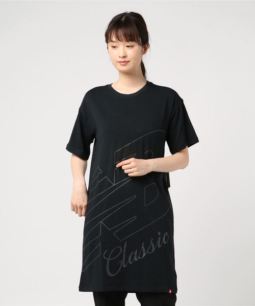 NEW BALANCE（ニューバランス）の「ニューバランス エッセンシャルクラシックTドレス（Tシャツ/カットソー・レディース・ホワイト/ブラック・M/L/S/XL）」の2枚目の写真