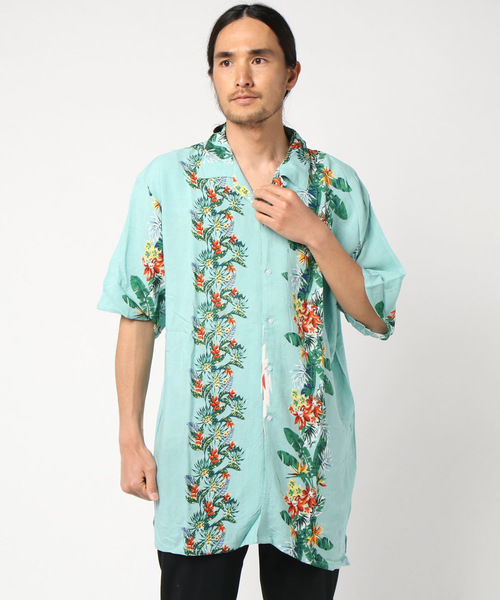 チャイハネ(チャイハネ)の「【チャイハネ】トロピカルフラワーMEN'Sアロハシャツ(シャツ/ブラウス・メンズ・ブラック/ベージュ/ブルー・FREE)」の3枚目の写真