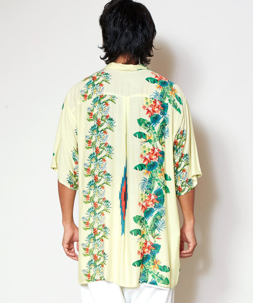 チャイハネ(チャイハネ)の「【チャイハネ】トロピカルフラワーMEN'Sアロハシャツ(シャツ/ブラウス・メンズ・ブラック/ベージュ/ブルー・FREE)」の6枚目の写真