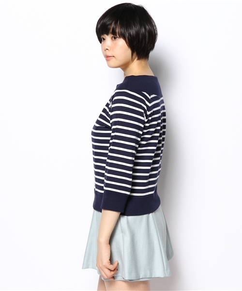 WEGO（ウィゴー）の「WEGO/オフショルダー7分袖スウェット（スウェット・レディース・ネイビー/オフホワイト/ホワイト系その他/杢グレー・FREE）」の6枚目の写真