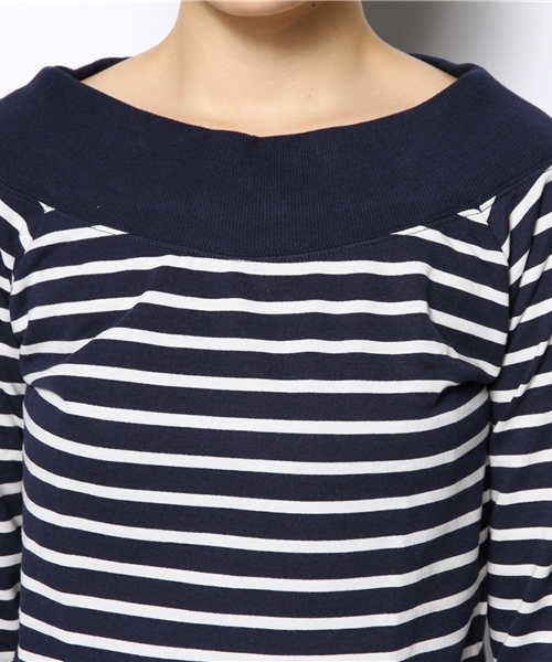 WEGO（ウィゴー）の「WEGO/オフショルダー7分袖スウェット（スウェット・レディース・ネイビー/オフホワイト/ホワイト系その他/杢グレー・FREE）」の8枚目の写真