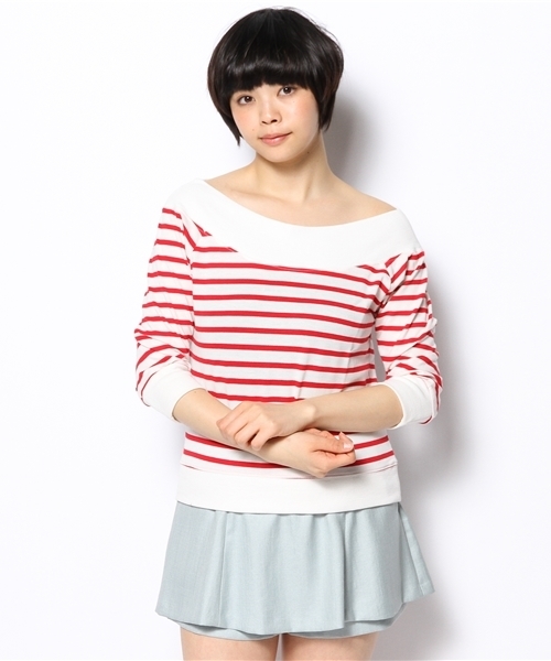 WEGO（ウィゴー）の「WEGO/オフショルダー7分袖スウェット（スウェット・レディース・ネイビー/オフホワイト/ホワイト系その他/杢グレー・FREE）」の11枚目の写真