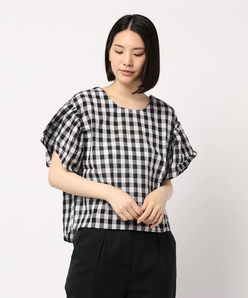 KOBE LETTUCE（コウベレタス）の「[スキッパー/ノースリーブ/袖フリル]リネンタッチ3typeブラウス（シャツ/ブラウス・レディース・カーキ/パープル系その他/オレンジ系その他2/オフホワイト/ブルー系その他/パープル系その他2/ラベンダー/ホワイト系その他2/ネイビー/グリーン系その他/ブルー系その他2/オレンジ/オレンジ系その他/ベージュ/ベージュ系その他/グリーン系その他2/ブラック/ブラック系その他/ベージュ系その他2/ホワイト系その他/ブラック系その他2/ブラック系その他5/ブラック系その他3/ブラック系その他4・FREE）」の9枚目の写真