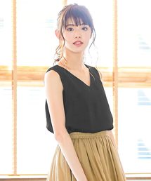 KOBE LETTUCE（コウベレタス）の「[スキッパー/ノースリーブ/袖フリル]リネンタッチ3typeブラウス（シャツ/ブラウス）」