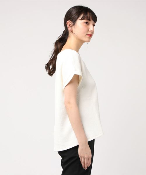 STYLEDOOR（スタイルドア）の「ワッフルVネックプルオーバー（Tシャツ/カットソー・レディース・ブラック/カーキ/オフホワイト・FREE）」の15枚目の写真