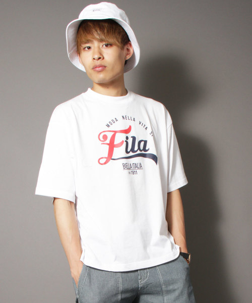FILA HERITAGE（フィラヘリテージ）の「【FILA heritage】フロントロゴプリント 半袖Tシャツ（Tシャツ/カットソー・メンズ・ホワイト/イエロー系その他/レッド/ブラック/パープル/イエロー/ネイビー/ブラック系その他/ホワイト系その他・XL/M/L/2XL/S）」の2枚目の写真