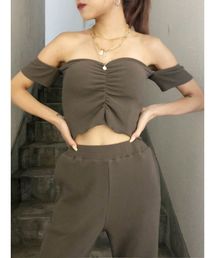 GYDA | オフショルワッフルビスチェ(キャミソール)