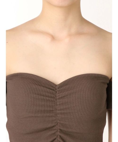 GYDA（ジェイダ）の「オフショルワッフルビスチェ（キャミソール・レディース・ブラック/カーキ/ボルドー・FREE）」の16枚目の写真
