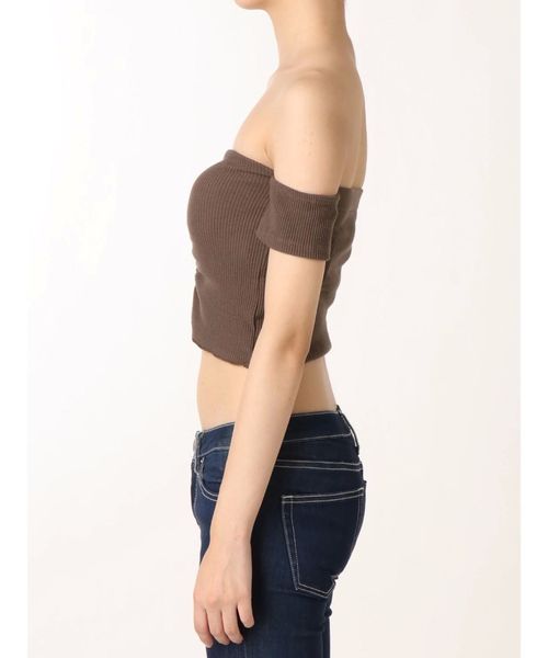 GYDA（ジェイダ）の「オフショルワッフルビスチェ（キャミソール・レディース・ブラック/カーキ/ボルドー・FREE）」の20枚目の写真