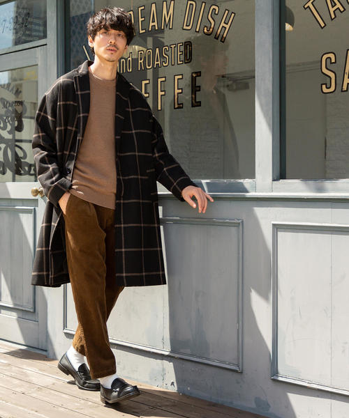 coen（コーエン）の「【WEB限定】ワイドフィットブリティッシュチェックチェスターコート（チェスターコート・メンズ・ブラック/ブラウン・LARGE/X-LARGE/MEDIUM/SMALL）」の18枚目の写真