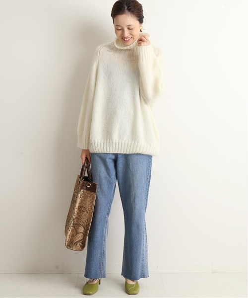 SLOBE IENA（スローブイエナ）の「【ISLAND TIEDS / アイランド タイド】SLOBE別注 モヘアタートルニット◆（ニット/セーター・レディース・ホワイト/グレー/パープル・FREE）」の5枚目の写真