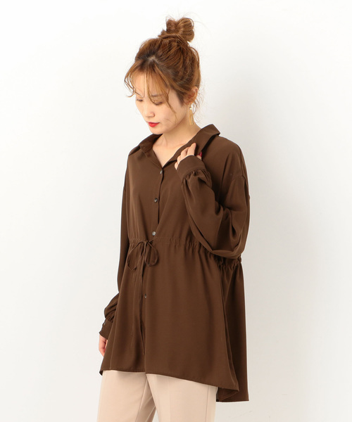 archives（アルシーヴ）の「ドロストBIGシャツ（シャツ/ブラウス・レディース・ブラック/ブラウン/アイボリー/ラベンダー・MEDIUM）」の3枚目の写真