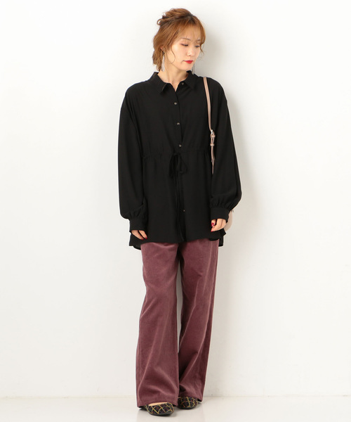 archives（アルシーヴ）の「ドロストBIGシャツ（シャツ/ブラウス・レディース・ブラック/ブラウン/アイボリー/ラベンダー・MEDIUM）」の7枚目の写真