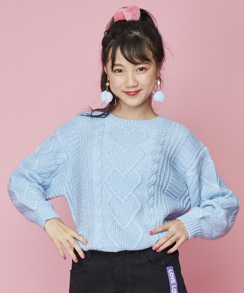 JENNI love（ジェニィラブ）の「ハート柄ざっくりニット（ニット  