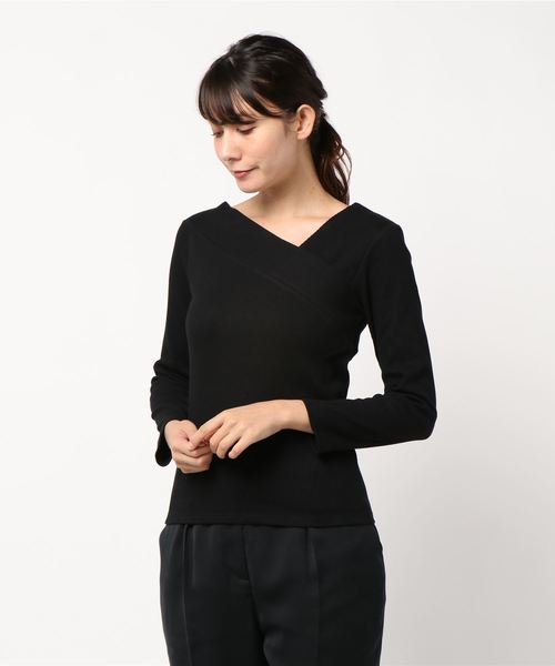 one way(ワンウェイ)の「切替アシメ長袖TOPS(Tシャツ/カットソー・レディース・ホワイト/ブラック/ブラウン・FREE)」の2枚目の写真