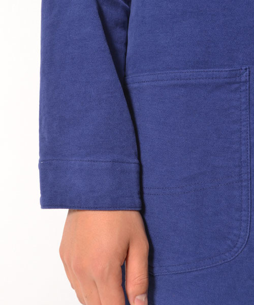 LEE×AMERICAN RAG CIE（リーアメリカンラグシー）の「LEE × AMERICAN RAG CIE 別注モールスキンショップコート∴（ステンカラーコート・メンズ・ブラック/ベージュ/ブルー・MEDIUM/SMALL/LARGE）」の19枚目の写真