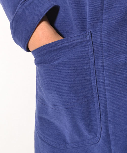 LEE×AMERICAN RAG CIE（リーアメリカンラグシー）の「LEE × AMERICAN RAG CIE 別注モールスキンショップコート∴（ステンカラーコート・メンズ・ブラック/ベージュ/ブルー・MEDIUM/SMALL/LARGE）」の17枚目の写真