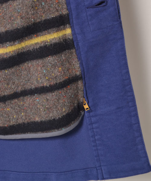 LEE×AMERICAN RAG CIE（リーアメリカンラグシー）の「LEE × AMERICAN RAG CIE 別注モールスキンショップコート∴（ステンカラーコート・メンズ・ブラック/ベージュ/ブルー・MEDIUM/SMALL/LARGE）」の14枚目の写真