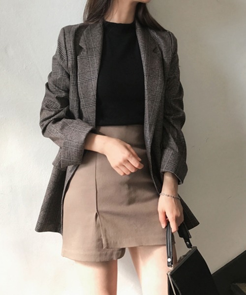 Bifrost(ビフレスト)の「チェックテーラード ロングジャケット(テーラードジャケット・レディース・ブラウン/グレー/グレー系その他/ブラウン系その他/ライトブラウン・FREE)」の20枚目の写真