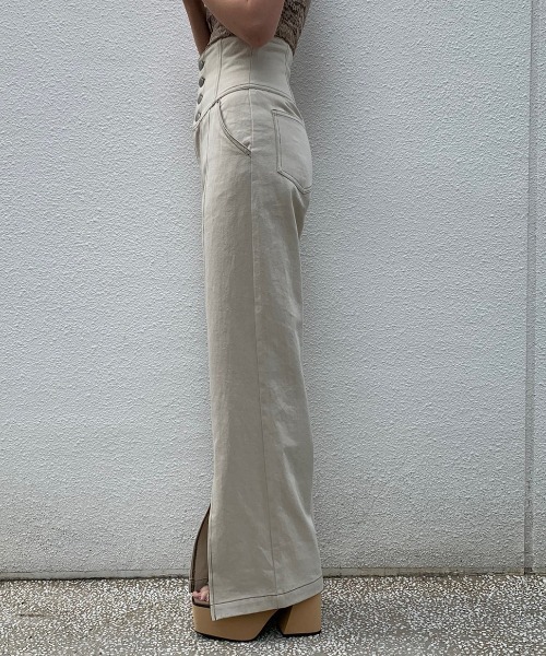 ENVYM(アンビー)の「ステッチハイウエストPT(その他パンツ・レディース・ブラック/ベージュ・S/M)」の3枚目の写真