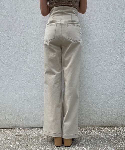 ENVYM(アンビー)の「ステッチハイウエストPT(その他パンツ・レディース・ブラック/ベージュ・S/M)」の4枚目の写真