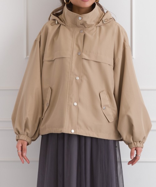 SpRay（スプレイ）の「ピーチボリュームスリ－ブマウンテンパーカー（マウンテンパーカー・レディース・グレイッシュベージュ/ライトカーキ/ベージュ/モカ/ブラック・FREE）」の19枚目の写真