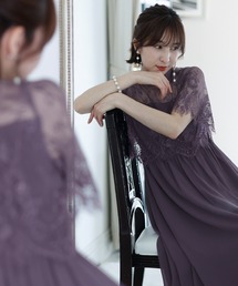 ロング&七分袖 フォーマル スカラップ フィッシュテール 大きいサイズ 結婚式 ワンピースドレス オケージョンドレス お呼ばれ 二次会 成人式 同窓会 謝恩会 20代 30代