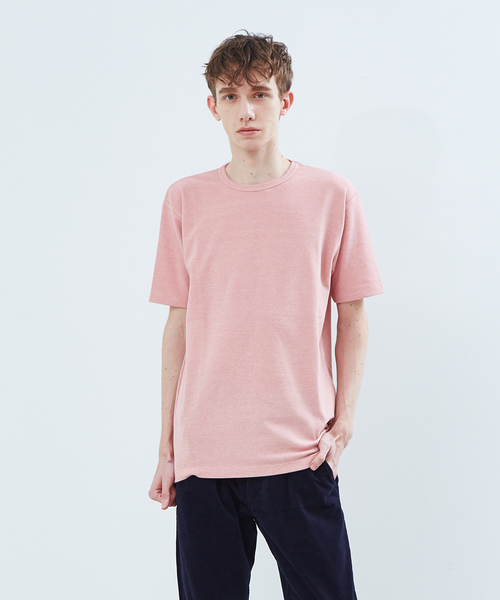 ABAHOUSE GRAY(アバハウスグレイ)の「【展開店舗限定】ストレッチタックフライス半袖Tシャツ(Tシャツ/カットソー・メンズ・ホワイト/ネイビー/グレー/ピンク/グレイッシュベージュ・46/48/50)」の5枚目の写真
