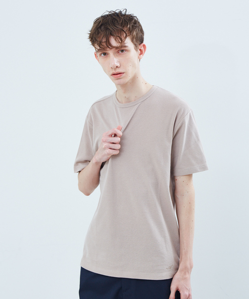 ABAHOUSE GRAY(アバハウスグレイ)の「【展開店舗限定】ストレッチタックフライス半袖Tシャツ(Tシャツ/カットソー・メンズ・ホワイト/ネイビー/グレー/ピンク/グレイッシュベージュ・46/48/50)」の1枚目の写真