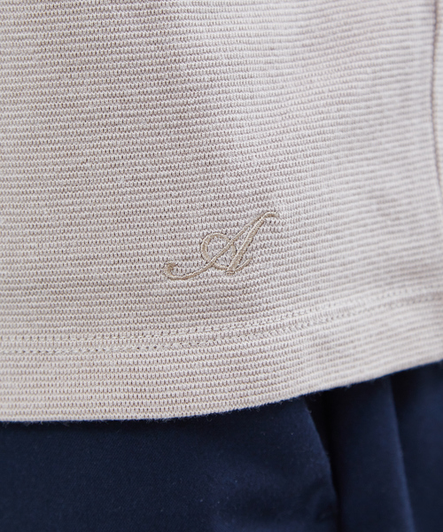 ABAHOUSE GRAY(アバハウスグレイ)の「【展開店舗限定】ストレッチタックフライス半袖Tシャツ(Tシャツ/カットソー・メンズ・ホワイト/ネイビー/グレー/ピンク/グレイッシュベージュ・46/48/50)」の11枚目の写真