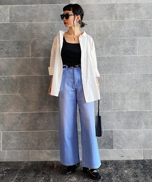 PAGEBOY（ページボーイ）の「コットンレーヨンサファリシャツ（シャツ/ブラウス・レディース・カーキ/ブラック/オフホワイト/グレイッシュベージュ・FREE）」の8枚目の写真