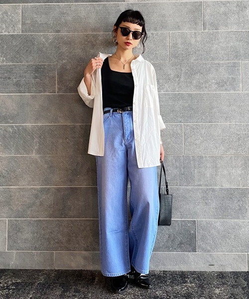 PAGEBOY（ページボーイ）の「コットンレーヨンサファリシャツ（シャツ/ブラウス・レディース・カーキ/ブラック/オフホワイト/グレイッシュベージュ・FREE）」の9枚目の写真