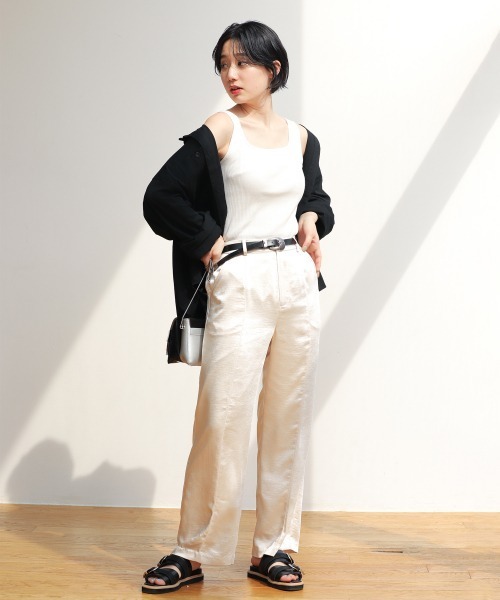 PAGEBOY（ページボーイ）の「コットンレーヨンサファリシャツ（シャツ/ブラウス・レディース・カーキ/ブラック/オフホワイト/グレイッシュベージュ・FREE）」の10枚目の写真