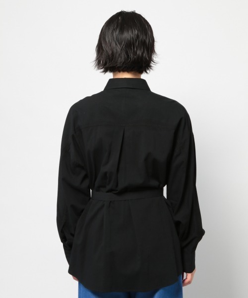 PAGEBOY（ページボーイ）の「コットンレーヨンサファリシャツ（シャツ/ブラウス・レディース・カーキ/ブラック/オフホワイト/グレイッシュベージュ・FREE）」の19枚目の写真