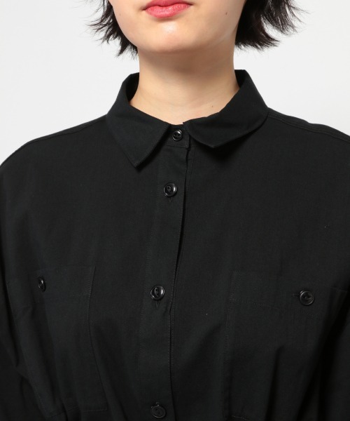 PAGEBOY（ページボーイ）の「コットンレーヨンサファリシャツ（シャツ/ブラウス・レディース・カーキ/ブラック/オフホワイト/グレイッシュベージュ・FREE）」の20枚目の写真