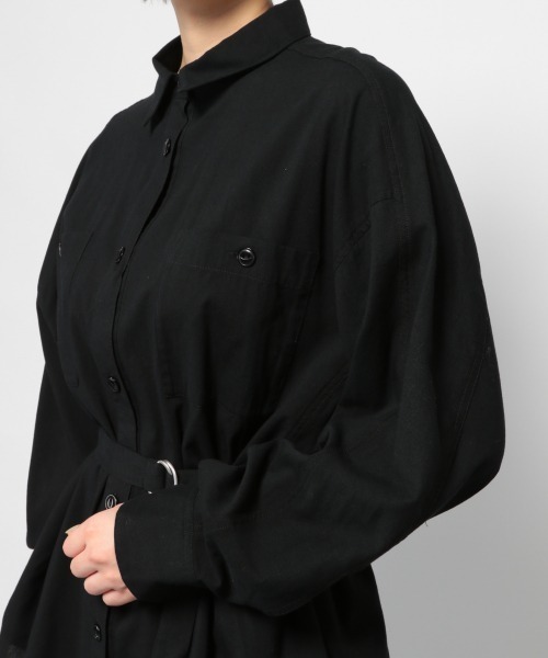 PAGEBOY（ページボーイ）の「コットンレーヨンサファリシャツ（シャツ/ブラウス・レディース・カーキ/ブラック/オフホワイト/グレイッシュベージュ・FREE）」の22枚目の写真