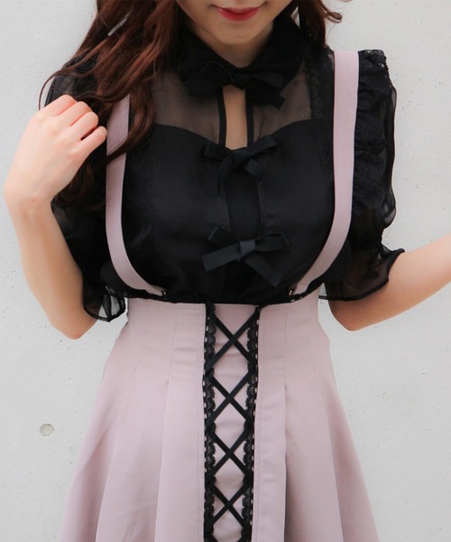 ROJITA(ロジータ)の「フロントスリットリボンシアーブラウス(シャツ/ブラウス・レディース・ブラック/ベージュ/ピンク・FREE)」の11枚目の写真