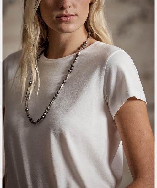RRL(ダブル アール エル)の「コットン ジャージー クルーネック Tシャツ(Tシャツ/カットソー・レディース・ホワイト・1/2/3/4/5)」の4枚目の写真