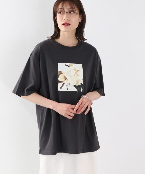 LOWRYS FARM（ローリーズファーム）の「フォトＢＩＧＴＥＥＳＳ　892687（ワンピース・レディース・ホワイト/チャコールグレー/ホワイト系その他・FREE）」の3枚目の写真