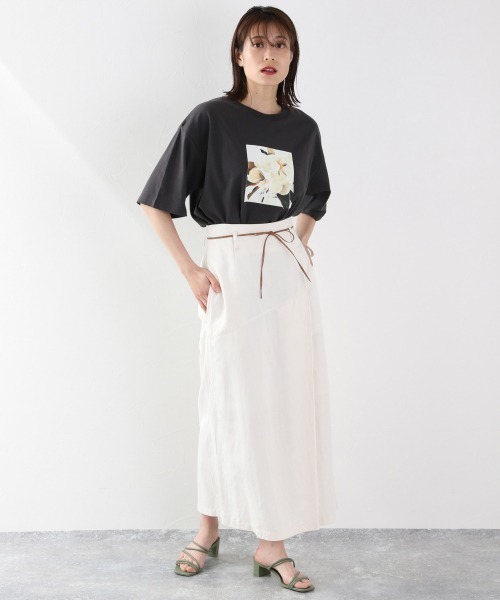 LOWRYS FARM（ローリーズファーム）の「フォトＢＩＧＴＥＥＳＳ　892687（ワンピース・レディース・ホワイト/チャコールグレー/ホワイト系その他・FREE）」の6枚目の写真