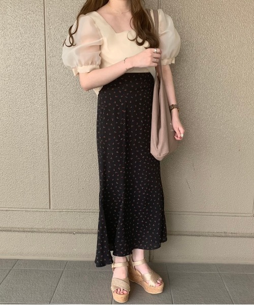 Heather(ヘザー)の「あいねねコラボシアーブラウス 892826(シャツ/ブラウス・レディース・ベージュ系その他/ブラック/ピンク・FREE)」の4枚目の写真