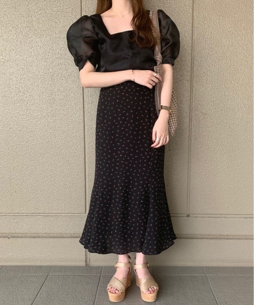 Heather(ヘザー)の「あいねねコラボシアーブラウス 892826(シャツ/ブラウス・レディース・ベージュ系その他/ブラック/ピンク・FREE)」の7枚目の写真