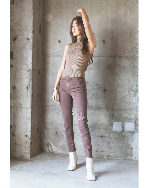 ALEXIA STAM（アリシアスタン）の「【JJ 2月号掲載】Rib Knit Sleeveless High Neck Top/リブニットスリーブレスハイネックトップ（ニット/セーター・レディース・アイボリー/ブラック/モカ・FREE）」の17枚目の写真