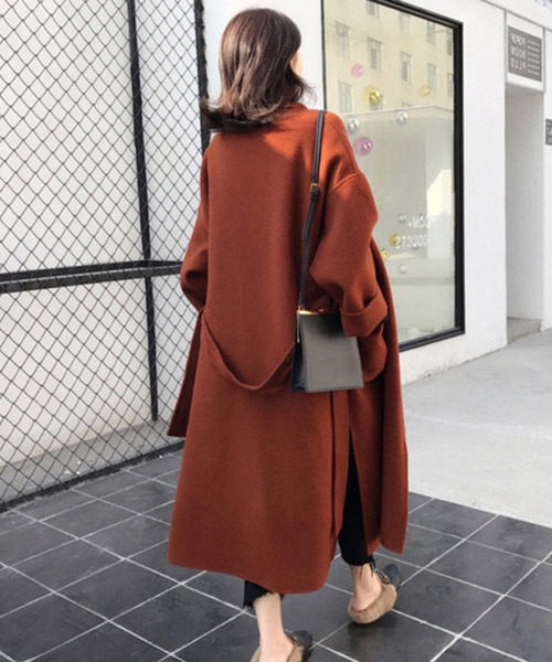 STYLEBLOCK（スタイルブロック）の「ウール調チェスターコート（チェスターコート・レディース・グリーン/キャメル/オレンジ系その他/ブラック・S/XXL/L/M/XL）」の12枚目の写真