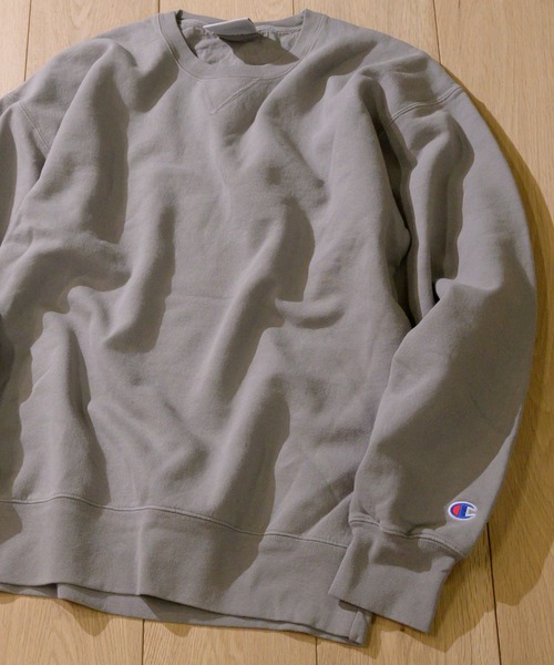 Champion（チャンピオン）の「【22】〔Champion/チャンピオン〕10oz ガーメントダイ クルーネックスウェットシャツ（スウェット・メンズ・ブラック/グレー/グリーン/ブルー/ネイビー/レッド/その他・MEDIUM/LARGE）」の3枚目の写真