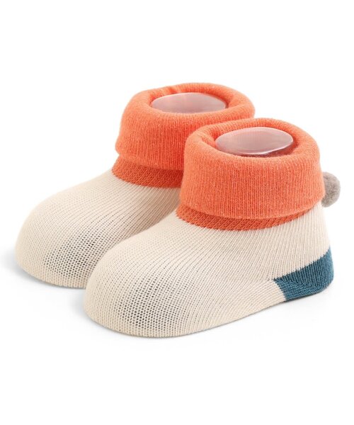 BREEZE（ブリーズ）の「ポンポン付きベビーソックス（ベビーシューズ/ベビーソックス・キッズ・ピンク/アイボリー/グレー・12/9）」の2枚目の写真