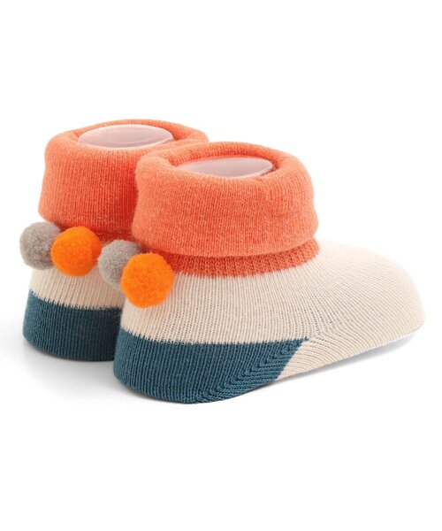 BREEZE（ブリーズ）の「ポンポン付きベビーソックス（ベビーシューズ/ベビーソックス・キッズ・ピンク/アイボリー/グレー・12/9）」の4枚目の写真